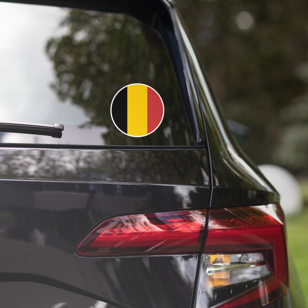 Belgium Flag Sticker | Bubble-free Kiss Cut Versatile Durable Water Safe Decorative Add-on for your Cars, Laptops, Notebooks and Phones