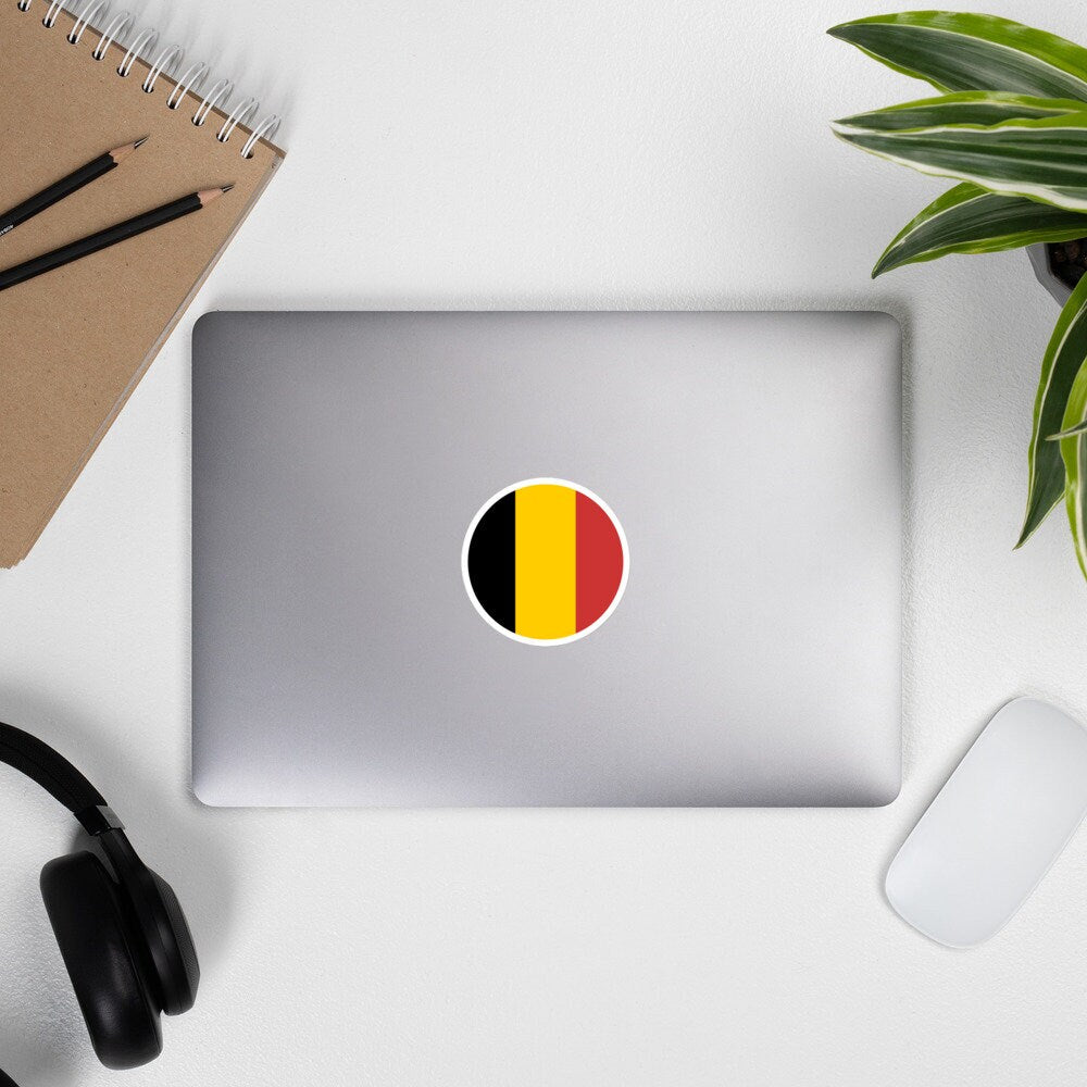 Belgium Flag Sticker | Bubble-free Kiss Cut Versatile Durable Water Safe Decorative Add-on for your Cars, Laptops, Notebooks and Phones