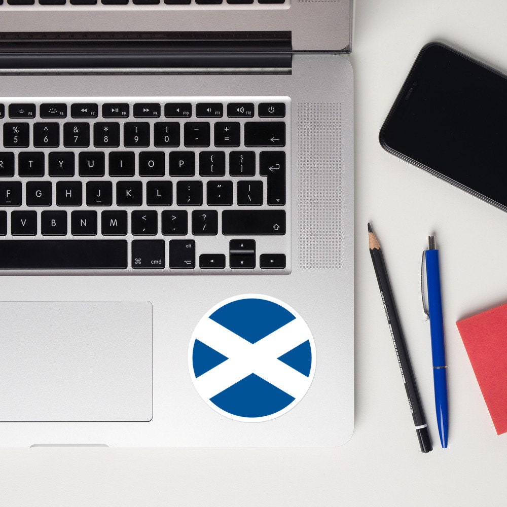 Scotland Flag Sticker | Bubble-free Kiss Cut Versatile Durable Water Safe Decorative Add-on for your Cars, Laptops, Notebooks and Phones