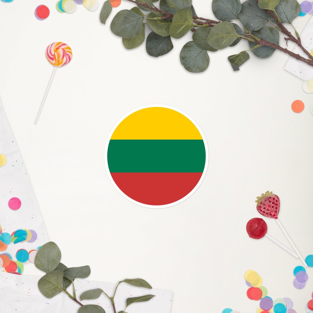 Lithuania Flag Sticker | Bubble-free Kiss Cut Versatile Durable Water Safe Decorative Add-on for your Cars, Laptops, Notebooks and Phones