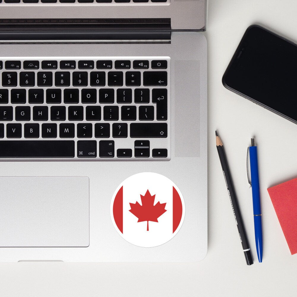 Canada Flag Sticker | Bubble-free Kiss Cut Versatile Durable Water Safe Decorative Add-on for your Cars, Laptops, Notebooks and Phones