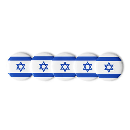 Israel Flag Pin Set | 5 Durable Decorative Buttons Brooch for Vest, Backpack, Clothing Badge, Bikers, Travel Collectors, Souvenir