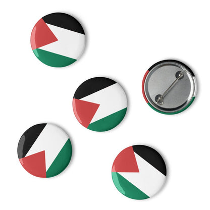 Palestine Flag Pin Set | 5 Durable Decorative Buttons Brooch for Vest, Backpack, Clothing Badge, Bikers, Travel Collectors, Souvenir