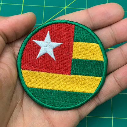 Togo Flag Patch | Embroidered Iron-on or Sew-on DIY Applique For Vest, Backpack, Clothing Badge, Bikers, Travel Collectors, Souvenir