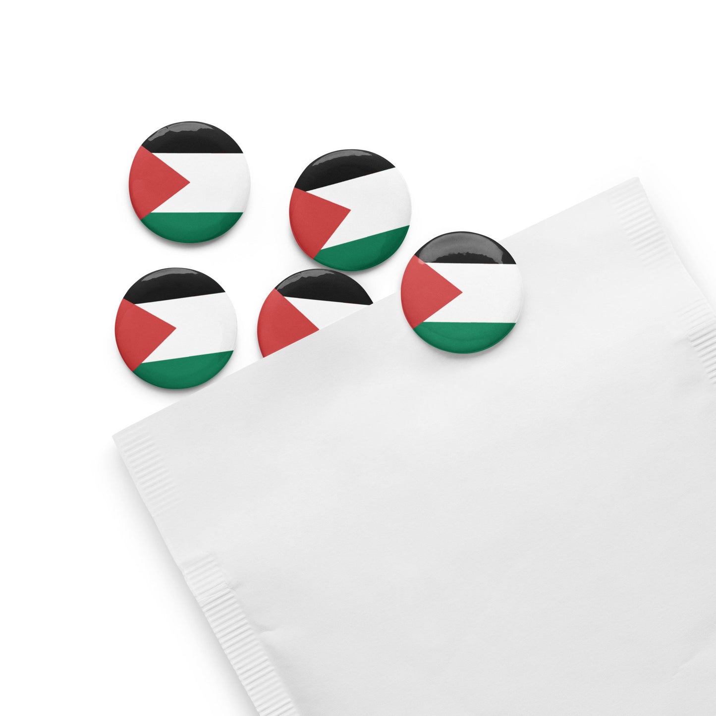 Palestine Flag Pin Set | 5 Durable Decorative Buttons Brooch for Vest, Backpack, Clothing Badge, Bikers, Travel Collectors, Souvenir