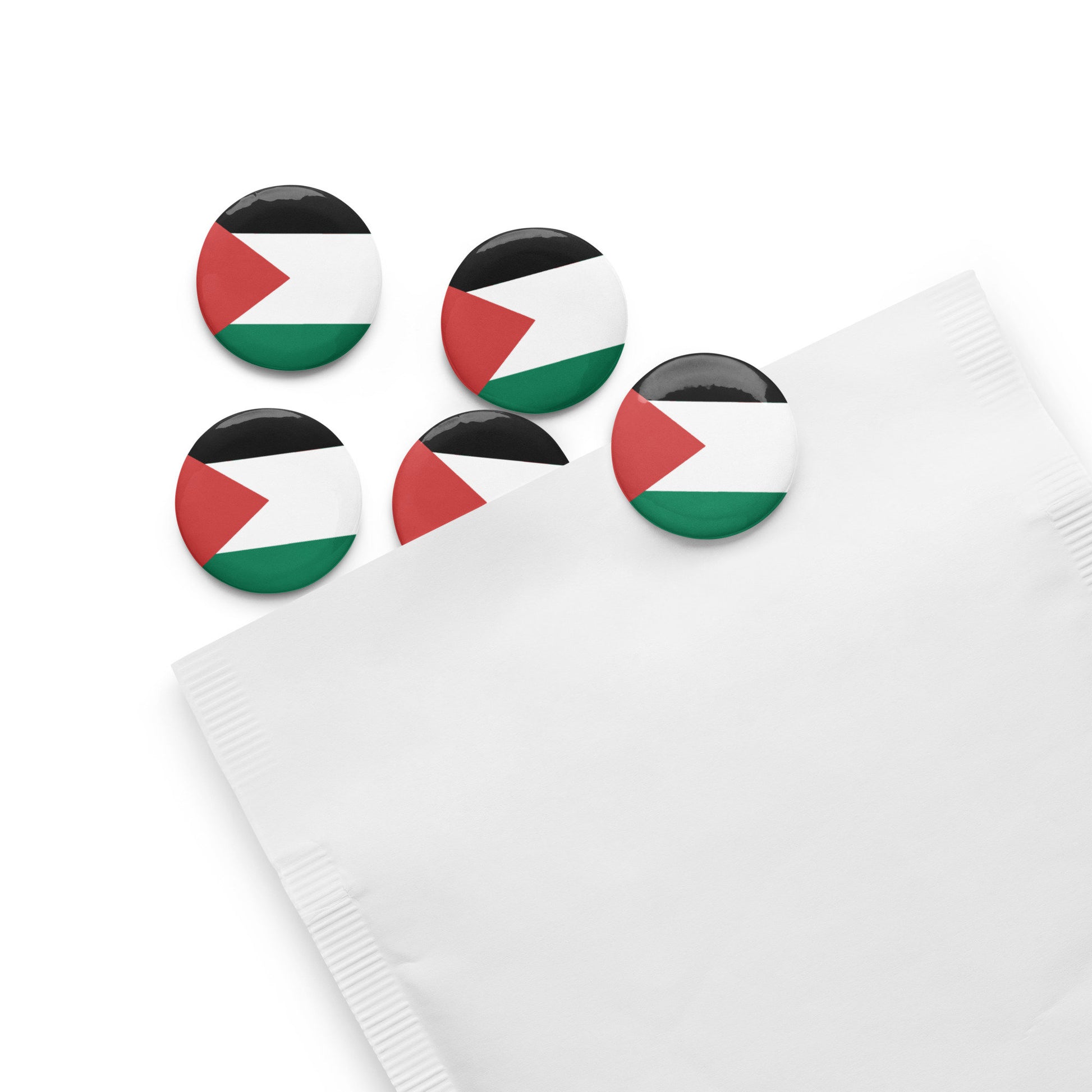 Palestine Flag Pin Set | 5 Durable Decorative Buttons Brooch for Vest, Backpack, Clothing Badge, Bikers, Travel Collectors, Souvenir