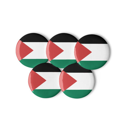 Palestine Flag Pin Set | 5 Durable Decorative Buttons Brooch for Vest, Backpack, Clothing Badge, Bikers, Travel Collectors, Souvenir