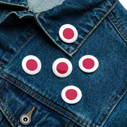 Japan Flag Pin Set | 5 Durable Decorative Buttons Brooch for Vest, Backpack, Clothing Badge, Bikers, Travel Collectors, Souvenir