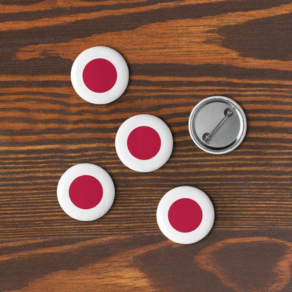 Japan Flag Pin Set | 5 Durable Decorative Buttons Brooch for Vest, Backpack, Clothing Badge, Bikers, Travel Collectors, Souvenir