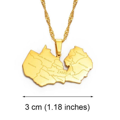 Zambia Map Necklace