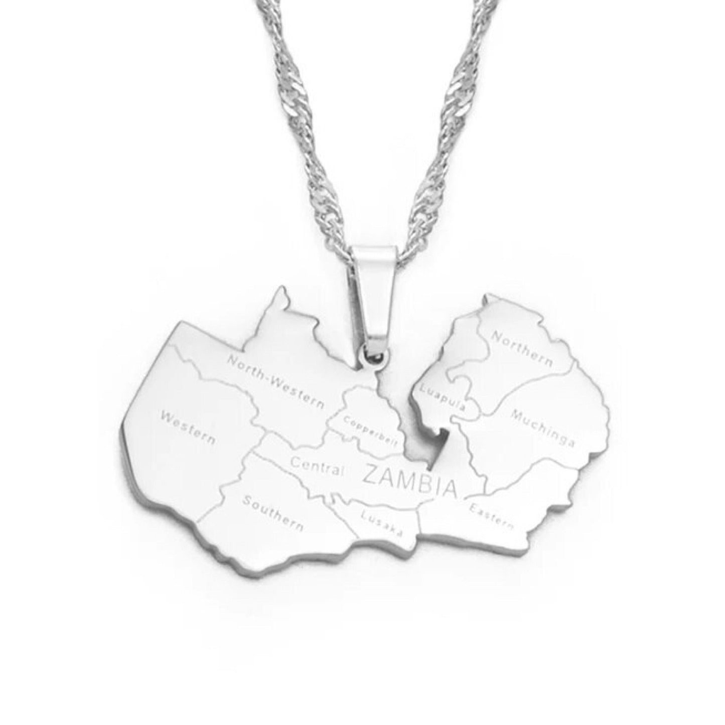 Zambia Map Necklace