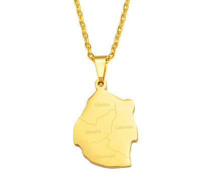 Eswatini Map Necklace