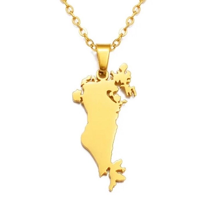 Bahrain Map Necklace