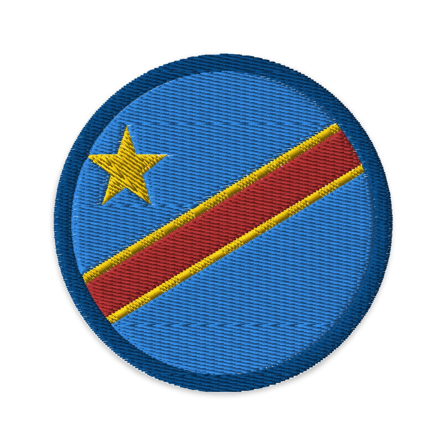 Congo DRC Flag Patch | Embroidered Iron-on or Sew-on DIY Applique For Vest, Backpack, Clothing Badge, Bikers, Travel Collectors, Souvenir