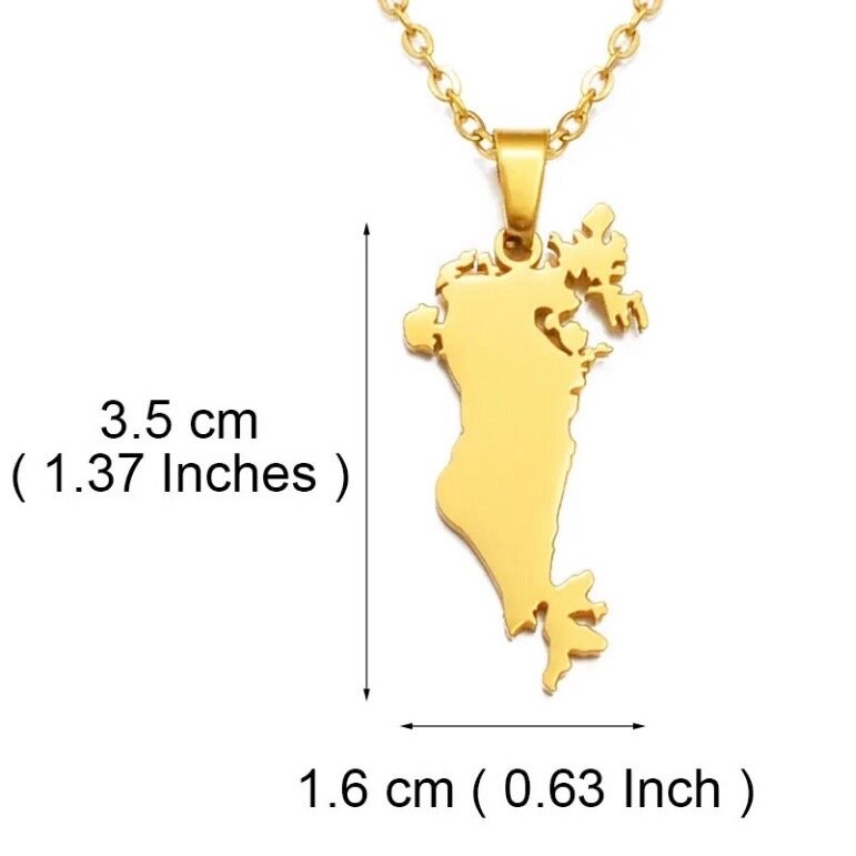 Bahrain Map Necklace