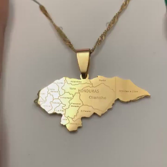 Honduras Map Necklace