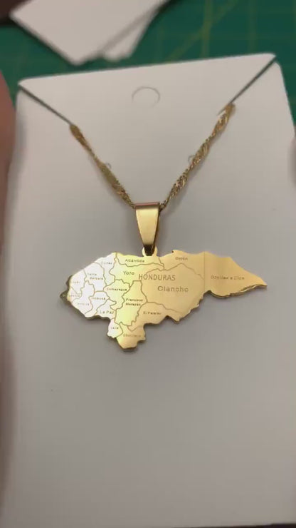 Honduras Map Necklace