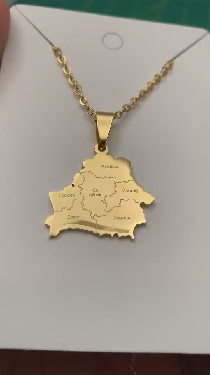 Belarus Map Necklace