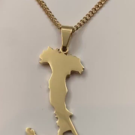 Italy Map Necklace