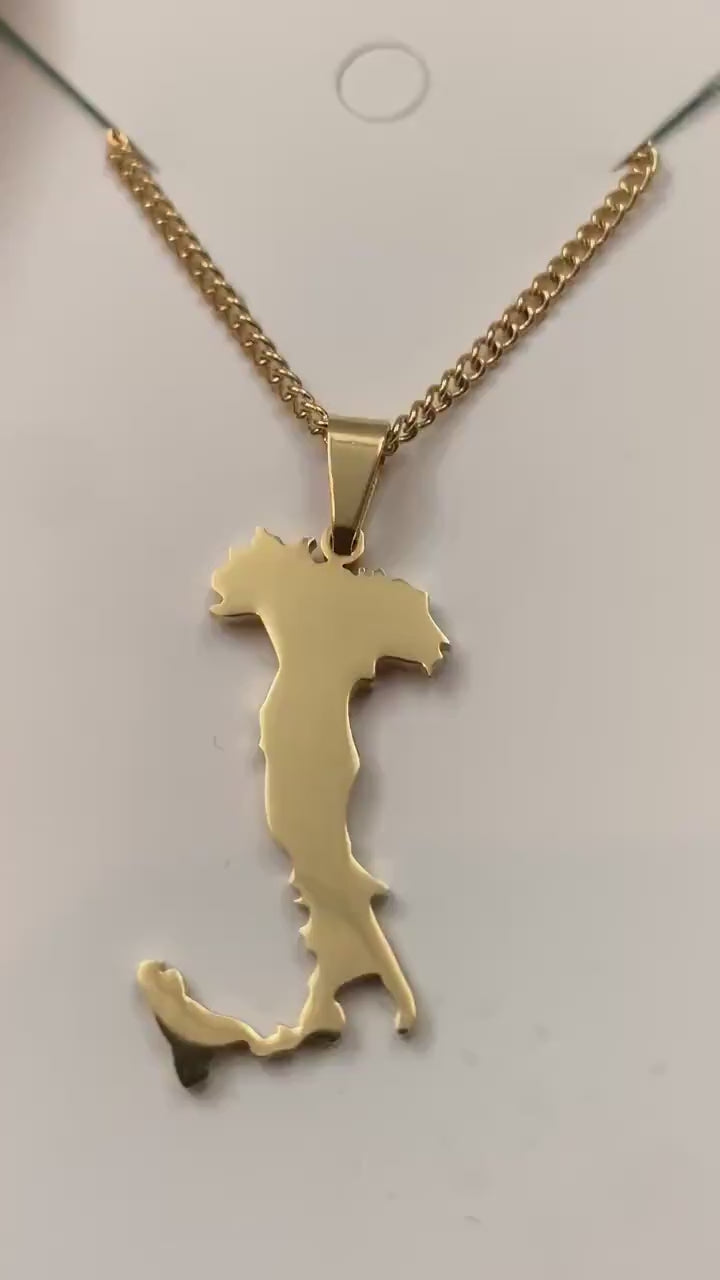 Italy Map Necklace