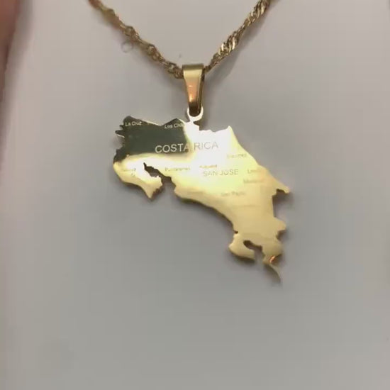 Costa Rica Map Necklace