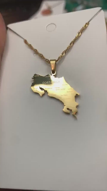 Costa Rica Map Necklace