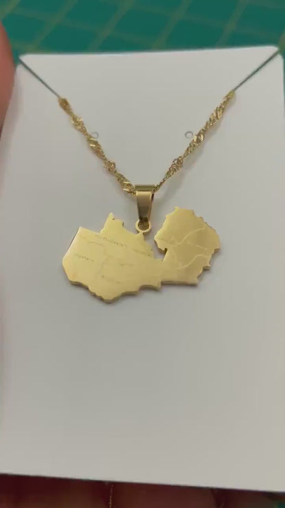 Zambia Map Necklace