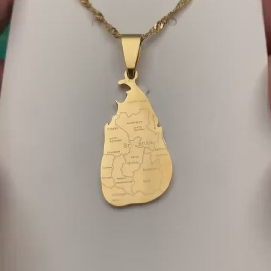 Sri Lanka Map Necklace