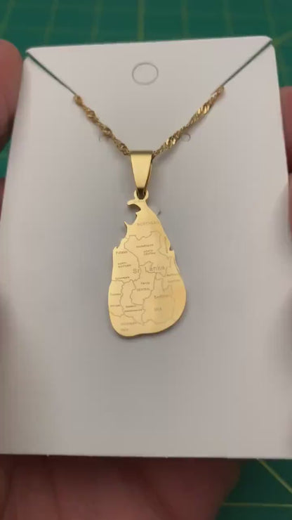 Sri Lanka Map Necklace