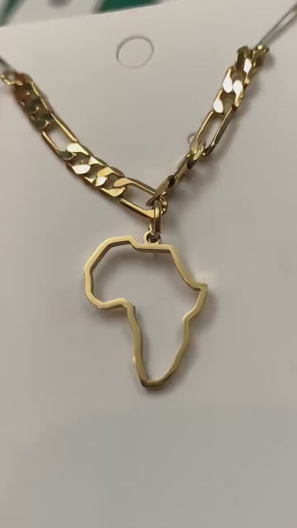 Mini Africa Map Outline Bracelet | Gold or Silver Plated Unisex Style of the African Continent for Both Men and Women Wrist Bracelet