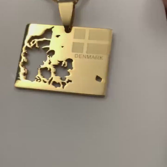 Denmark Map Necklace