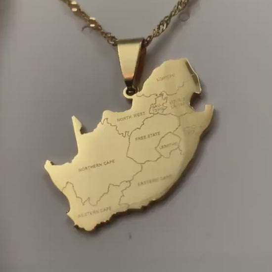 South Africa Map Necklace