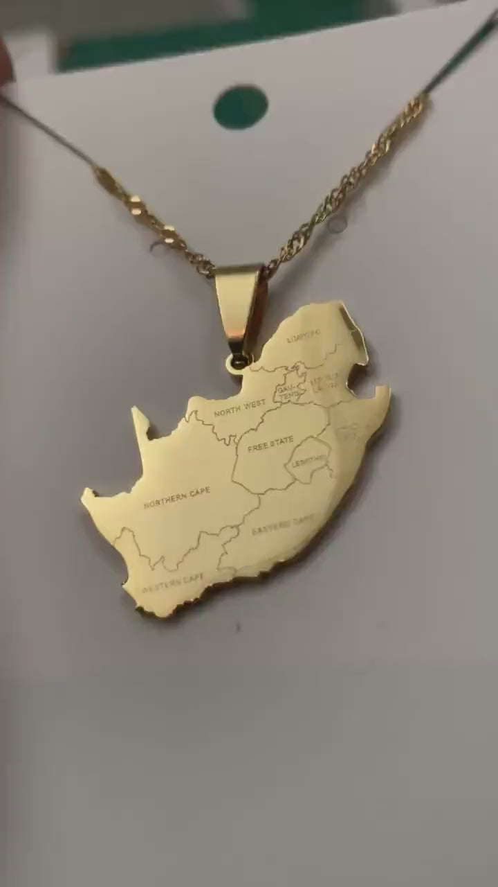 South Africa Map Necklace