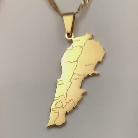 Lebanon Map Necklace