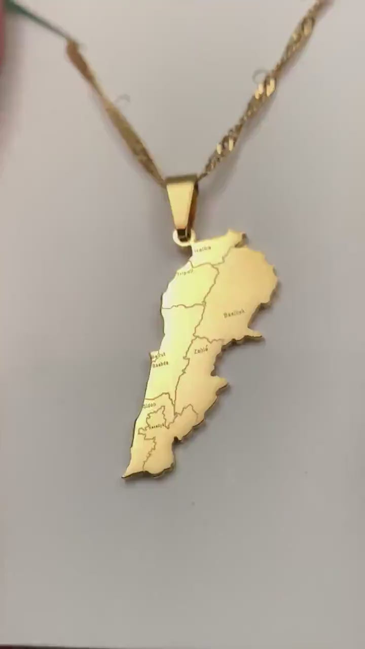 Lebanon Map Necklace