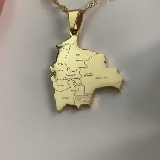 Bolivia Map Necklace