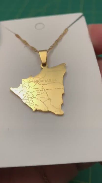 Nicaragua Map Necklace