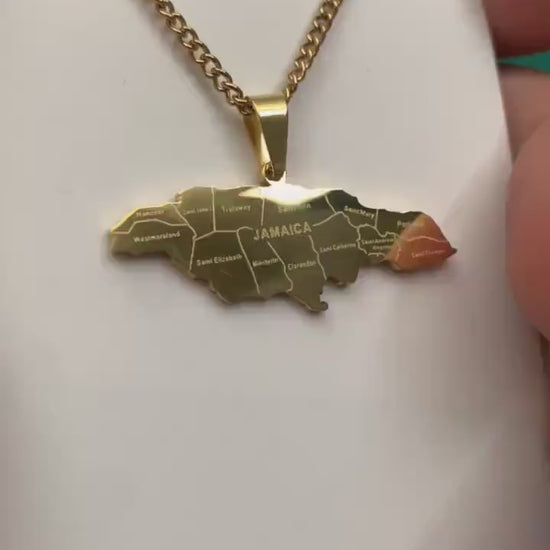 Jamaica Map Necklace