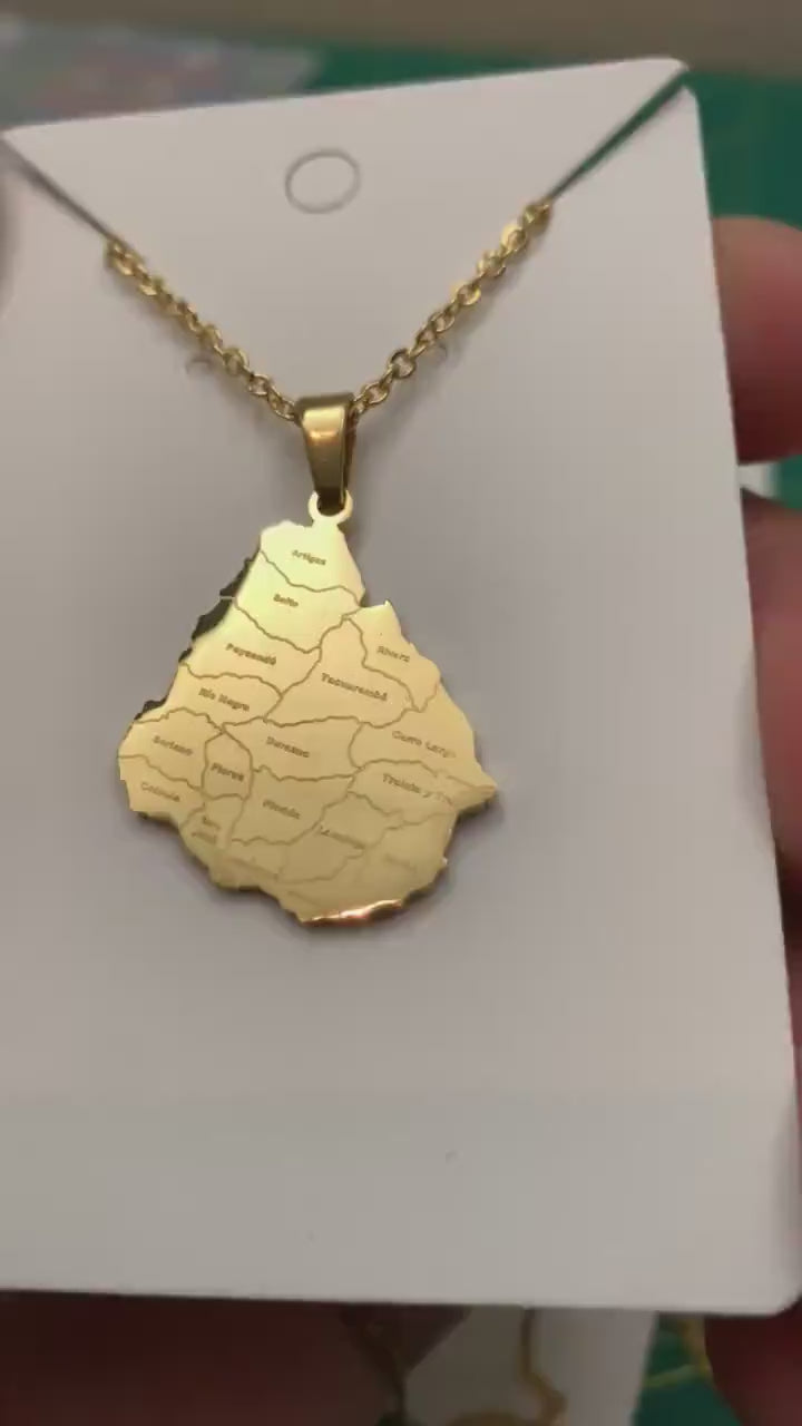 Uruguay Map Necklace