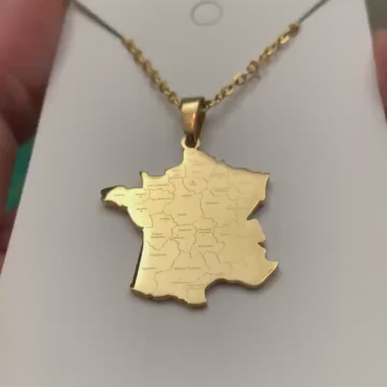 France Map Necklace