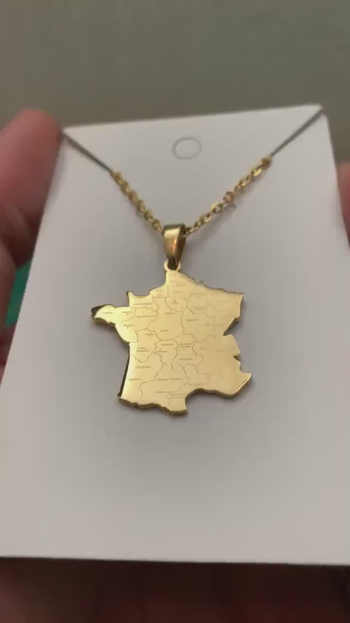 France Map Necklace