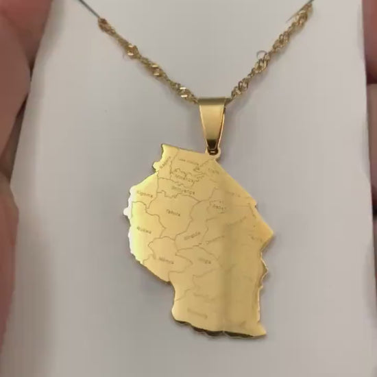 Tanzania Map Necklace