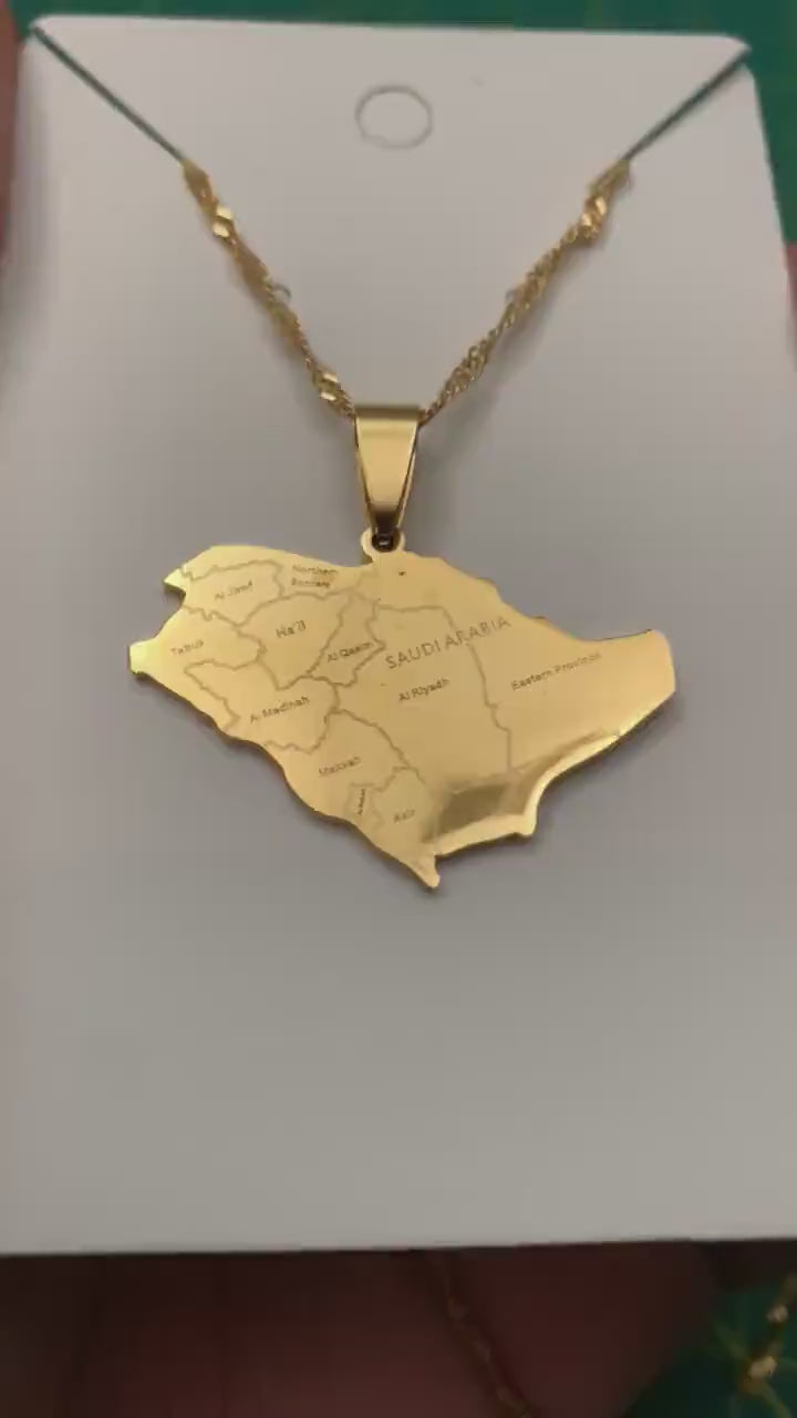 Saudi Arabia Map Necklace