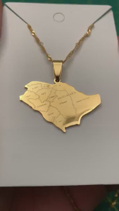 Saudi Arabia Map Necklace