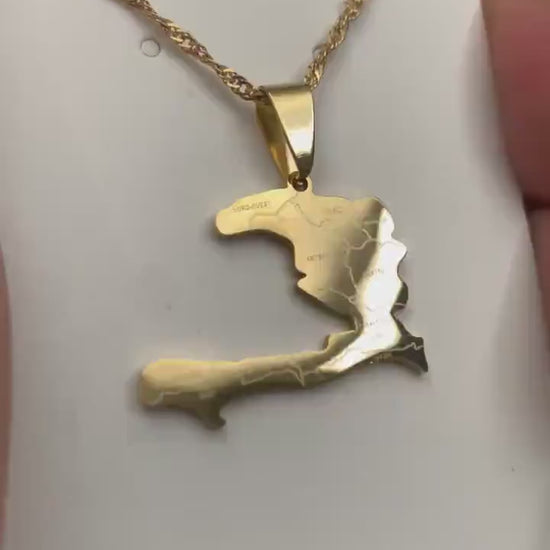 Haiti Map Necklace