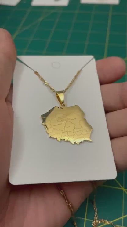 Poland Map Necklace