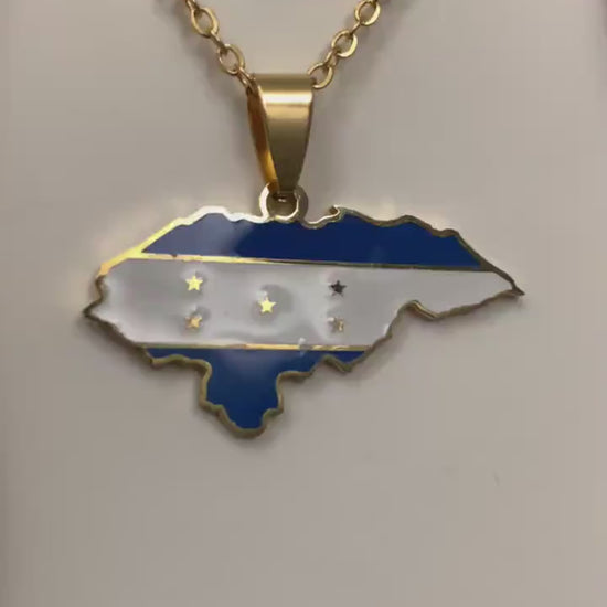 Honduras Map and Flag Necklace