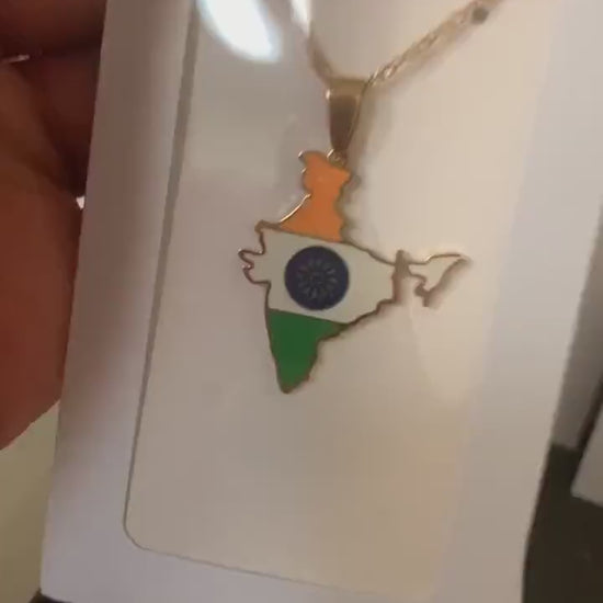 India Map and Flag Necklace