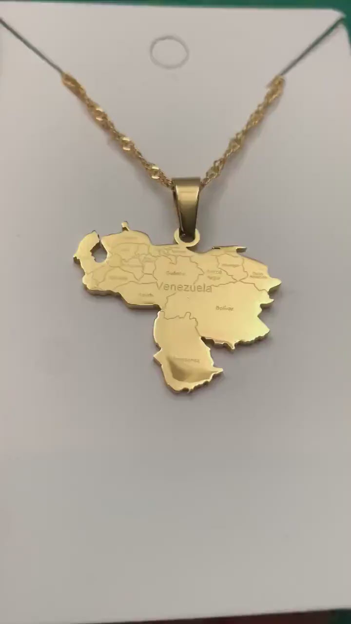 Venezuela Map Necklace