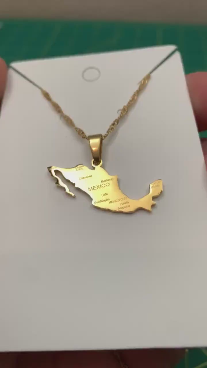 Mexico Map Necklace